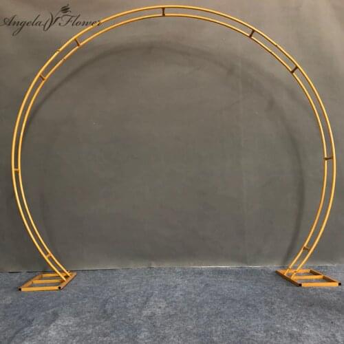 2.4M Wedding Props Round Ring Single/Double Tube Wedding Arch Backdrop Decor Party Birthday Artificial Flower Stand Shelf Frame