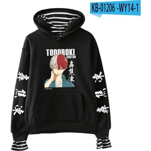 My Hero Academia Hoodies Female Fake Two Piece Womens hooded Long Sleeve girl Sweatshirt Streetwear Anime Cosplay Costume