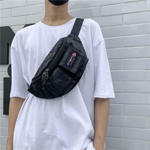 Trend Chest Bag Street Style Crossbody Pouch Unisex Letter Printing Messenger Bag Multi-Function Anti Theft Short Travel Bags