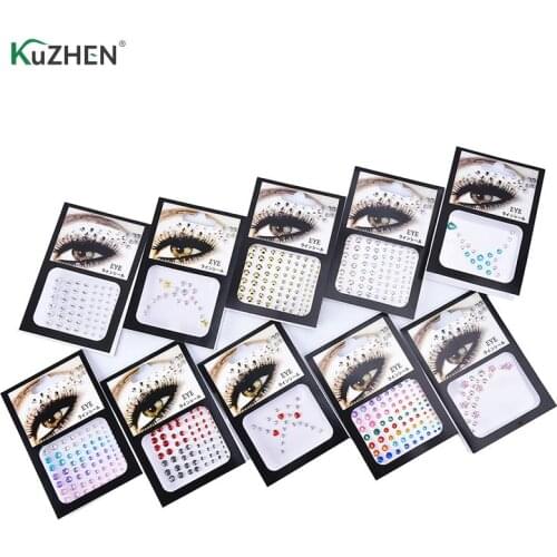 Face Flash Tattoo Festival Party Body Glitter Face Art Tattoo Sticker Eye Decals Eye Shadow Concealer Dot Rhinestones Sticker