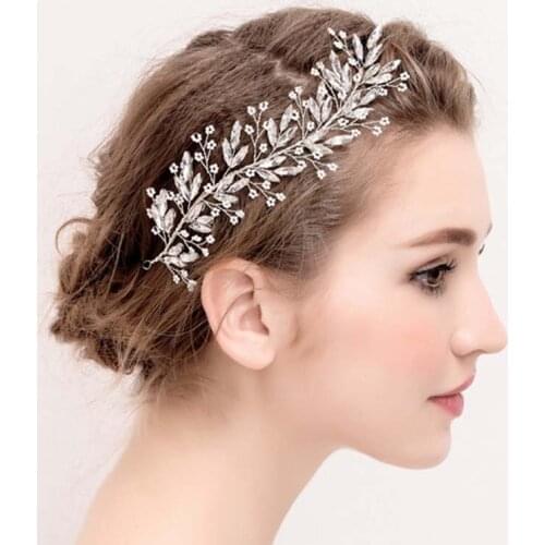 Bling Rhinestone Leaf Headbands Hairpins Clips for Women Girls Women Girls Hairstyling Crystal Jewelry Bridal Wedding Headdress