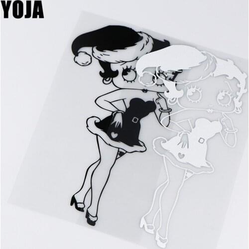 YOJA 11.1X20.3CM Christmas Beauty Car Door Decoration Decals Personality Vinyl Stickers ZT4-0057