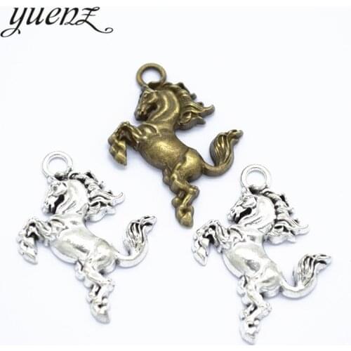 YuenZ 6pcs 2 colour Antique Silver color animal horse Charm fit for Bracelets Necklace DIY Metal Jewelry Making 24*20mm D9275