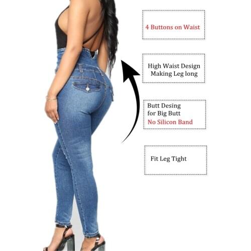 2021 Colombian Jeans Push Up Mujer Women High Waisted Jeans Butt Lifting Jeans For Women