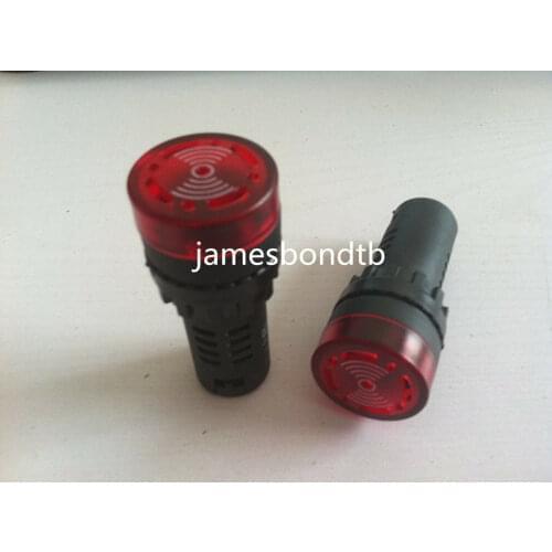 1Pcs 22mm AD16-22SM 12V 24V 110V 220V LED Flash Signal Light Audible Buzzer Warning Light Red