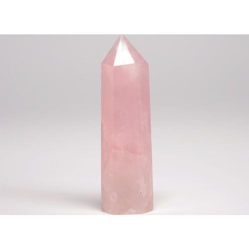 1PC Natural Crystal Rose Stone Powder Healing Stone Hexagonal Prism Crystal Point Healing Rod Mineral Home Decoration DIY Gift