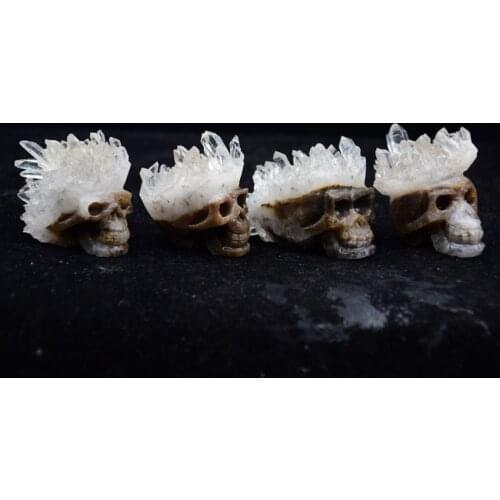 1 pcs High quality natural quartz crystal carved skulls clusters The real healing