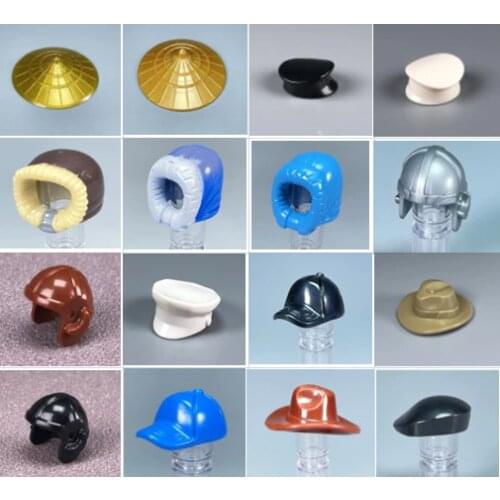 20pcs/lot MOC Bricks DIY Figure helmet headgears Accessory mini dolls figures parts Building Blocks Toys for children gifts