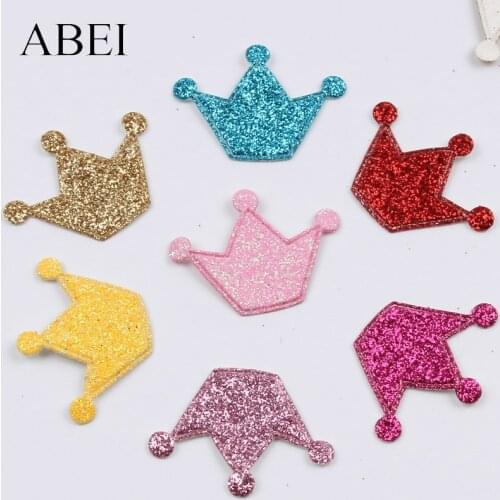 100pcs Multicolor Mini Crown Stickers Stick On Glitter Patch DIY School Project Handmade Scrapbooking Album Ornaments Decoration