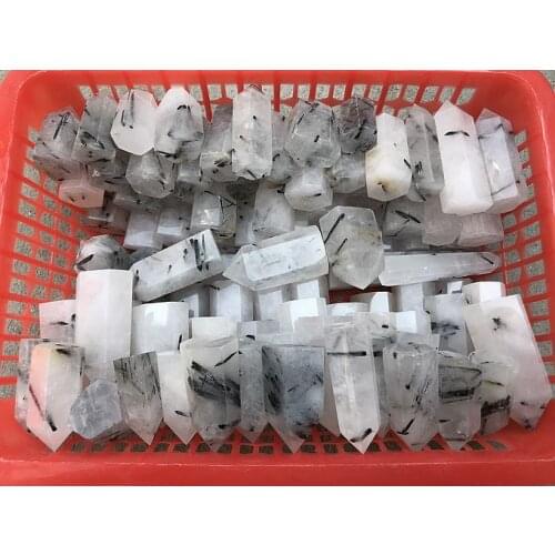 2.2lb Natural Black Tourmaline Rutilated Quartz Crystal Point Wand Rutilated Quartz Crystal Healing Point