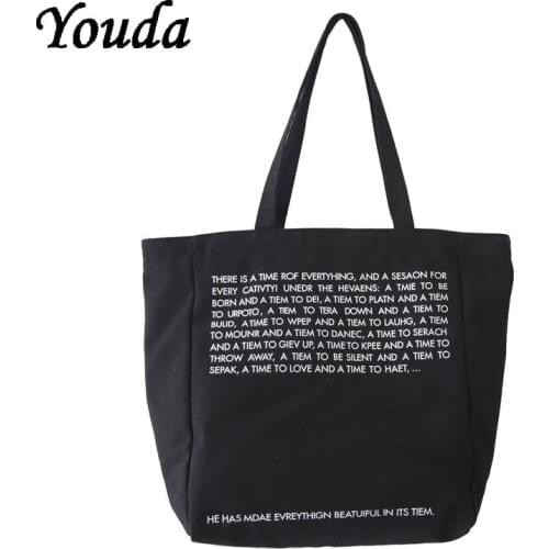 2021 Korean Unisex Handbag womens Letter Canvas Shoulder Bag Student Fashion Large-capacity School Bag Casual Shopping Bags