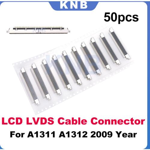 50Pcs New 30 pins I-PEX LCD LED LVDS Cable Connector Replacement For iMac 21.5" A1311 2009 27" A1312 2009 2010 Year