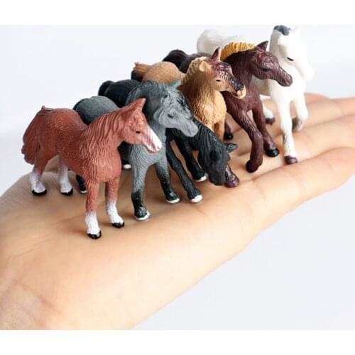 6pcs/set Simulation Wild Animal Toy Plastic Action PVC Model Horse Baby Figure Collection Doll Toy for children Educational toys