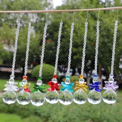 8PCS 20mm Hanging Suncatcher Crystal Ball Prisms Home Garden Collection Decor Rainbow Octogon Chakra Window Sun Catcher