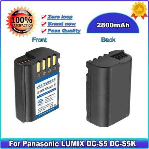 LOSONCOER 2800mAh DMW-BLK22 DMWBLK22 BLK22 Battery For Panasonic LUMIX DC-S5 DC-S5K GH5 High Capacity