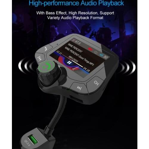 G24 Car MP3 Player Bluetooth Color Screen QC3.0 Fast Charging Stereo Music Player Bluetooth Hands-free FM Transmitter