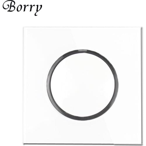 Borry 2019 New Arrival 1 Gang 1 Way Randomly Press On / Off Wall Light Switch with LED Crystal Glass Panel white