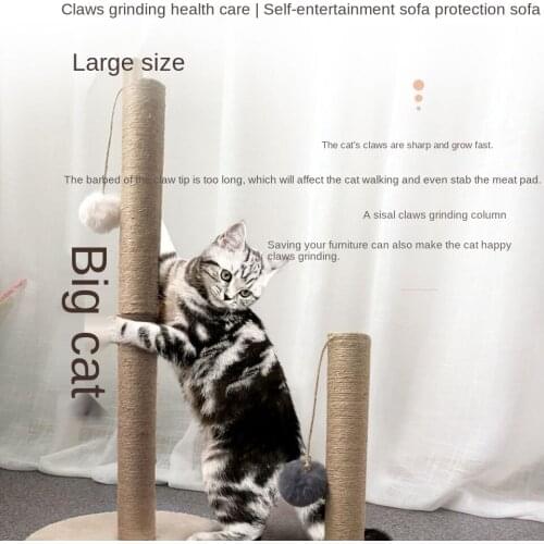 Pet Toy Sisal Cat Scratching Post for Cats Kitten Climbing Post Jumping Tower Toy with Ball Bite-resistant Protecting Furniture