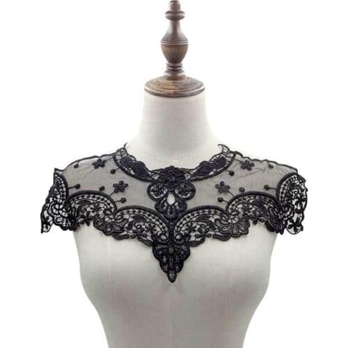 Lace Embroidery Fake Collar DIY Hollow Out Elegant Temperament Flowers Pattern All-match Pure Color Lace Clothes Accessories