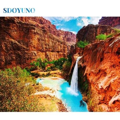 SDOYUNO Full Square/Round Diamond Painting Kits Scenery 5D DIY Diamond Embroidery Mosaic Hobby Wall Art Pattern Home Decoration