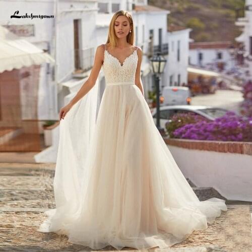 Lakshmigown Chic Bridal Robe 2021 Spaghetti Straps Beach Wedding Dress Lace Bodice Vestidos de Novia Princess Wedding Gowns