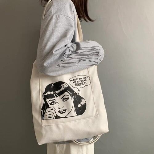 Fashion Cartoon Women Soft Canvas Bags Handbags 2019 New Arrival Female Casual Cool Classic Tote Messenger Bags Shoulder Bags