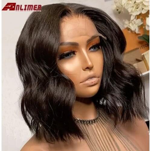 Body Wave Short Bob Human Hair Wigs 13x4 Lace Frontal Wig Malaysian Short Body Wave 5x5'' PU Bob Lace Front Wigs For Women