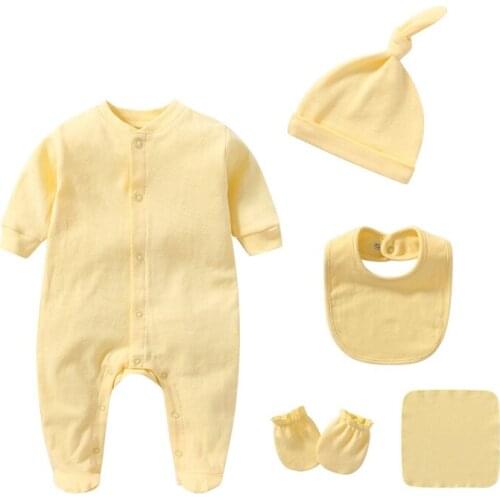 Newborn Baby Clothes Set Casual 100% Cotton Infant Toddler Clothing 5Pcs Baby Outfits High Quality Kids Boy Girl Clothes 0-12M
