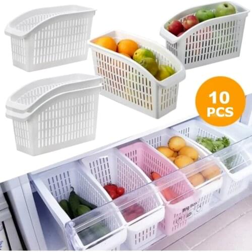 Fridge Organizer Storage Box and Container Refrigerator Rack Kitchen Space Saver Multipurpose Usage Cabinets and Drawers