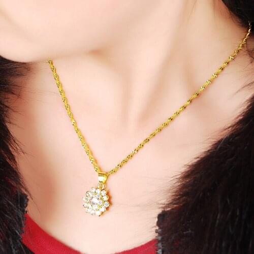 Gold Color Necklace,Fashion Women Necklace,Wholesale Fashion Jewelry Crystal Pendant necklaces Wedding Necklace Jewelry