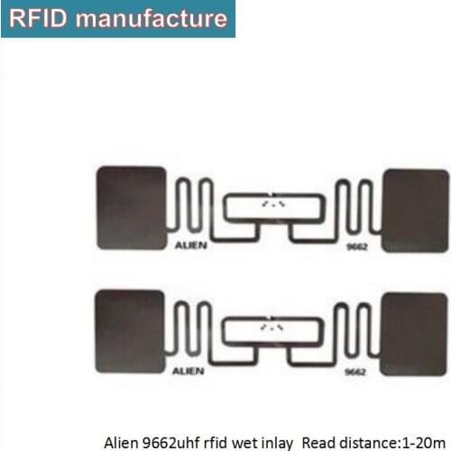 200pcs/lot passive rfid sticker tag uhf 9662 ISO 18000-6C Alien H3 72*19mm UHF tag RFID Adhesive Tag inlay 860-960 MHz 915mhz