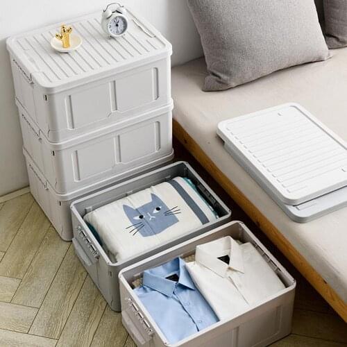 Plastic Folding Storage Box for Student Dormitory Snacks Toy Storing or Clothes Arrangement Extra Large Clothes Storage Box