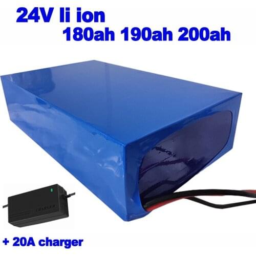 Customized 24v 180ah 190ah 200ah li-ion Battery Pack power 80A BMS for photovoltaic power AGV forklift trycycle UPS +20A charger
