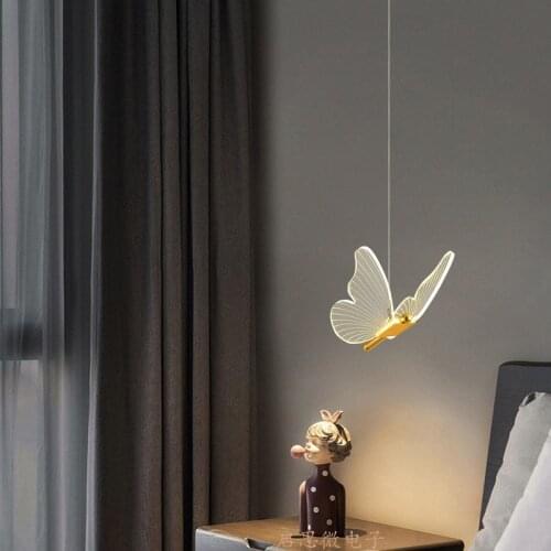 Butterfly pendant Lights Indoor Lighting Nordic Bedside Staircase Home Bedroom Restaurant Lamp Hallway Luminaire Lampara Techo