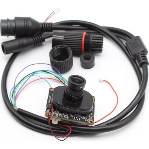 Full Network HD 4MP Audio CCTV POE IP Camera Module Security IPC board H.265 ONVIF with POE cable lens