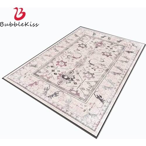 Bubble Kiss Ethnic Style Carpet for Home Living Room Abstract Geometic Pattern Carpets Beige Customized Rug Bedside Floor Mat