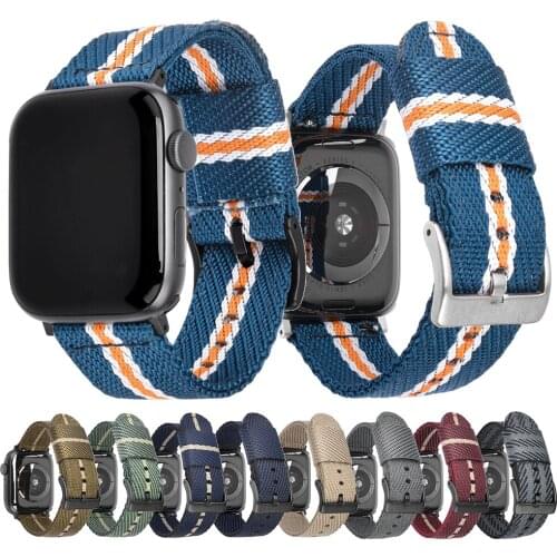 Nylon Strap For Apple Watch Band 44mm 40mm Wristband For iWatch Series 6 5 4 3 2 42mm 38mm Replacement Bracelet Watchbands