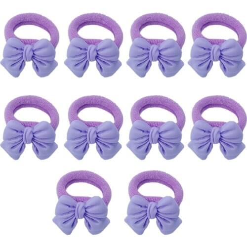 10pcs/bag Big Bow Children Hair Ropes Headdress Elastic Rubber bands Ponytail Cute Hair Accessories Mini Hair For Girls