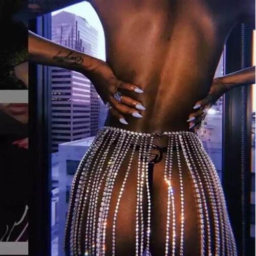 Luxurious sexy multi-layer long tassel waist chain shining exquisite bikini crystal bra body jewelrybeach jewelry gift for women