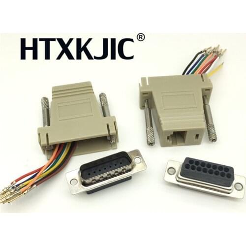RS232 DB15 Male Adapter modem adapter DB15 to RJ45 adapter for compatible converter adapter DB15 two row to RJ45 adpater