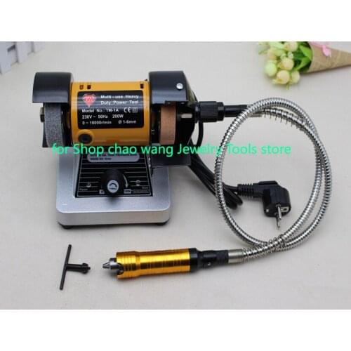 Polishing Motor Grinder Mill Lathe Rock Buffer Machine with Rotary Hand 200w 4mm/6mm Handpiece