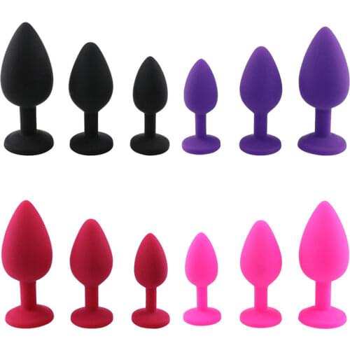 S/M/L 100%Silicone Butt Plug Anal Plugs Unisex Sex Stopper 3 Different Size Adult Toys for Men/Women Anal Trainer For Couples SM