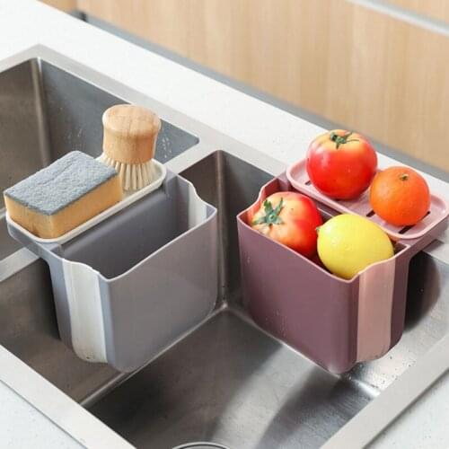 Sink Strainer Drain Fruit Vegetable Drainer Basket Suction Cup Sponge Rack Storage Sink Filter Shelf Kitchen Accessories Cocina