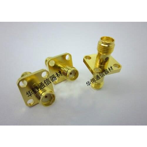 SMA-KKF SMA-KFK double pass SMA female four holes external screw inner hole Gold plating brass