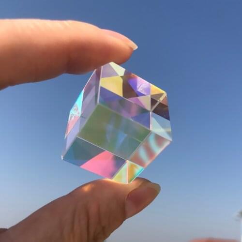 Glass Cube 18mm Dichroic Prism X-Cube Prisms for Photographic Beam Splitting Photography Accessories Decorate Gifts Cute Light