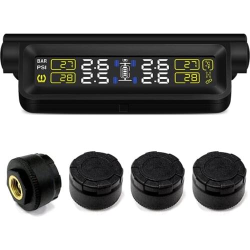 TPMS Auto Tyre Pressure Monitoring System T680 With 4 Sensors Tire Pressure Alarm Make A Sound And Flash The Screen Alarm