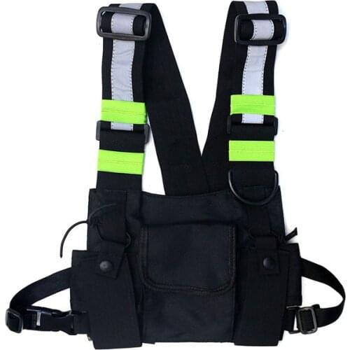 Mens bag Trend Chest Rig Bags Hip-hop Street Reflection Multi-pocket Vest Tactical Bag Unisex Wild Personalized Waist Pack