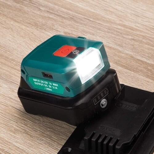 10.8V12V LED Flashlight Power Source Charger Adapter ADP06 with USB Port for Makita ML103 BL1021B MT1015 BL1041 BL106 Battery