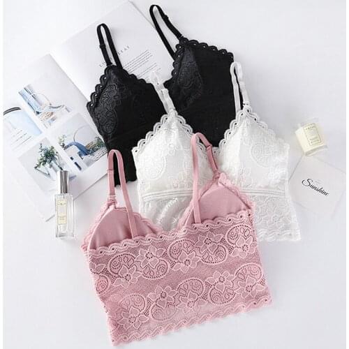Womens Lace Bra Push Up Bralette Wire Free Adjust Strap Bras Seamless Brassiere