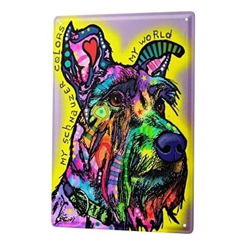 Tin Sign Decor Plaques Breed Schnauzer
